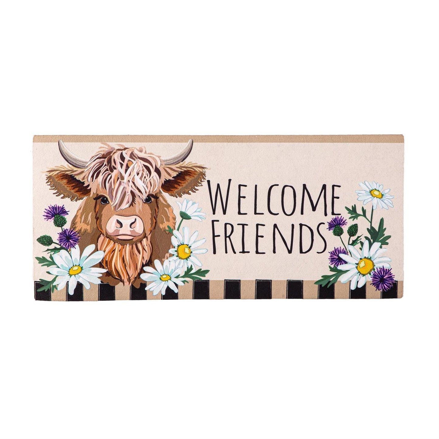 Sassafras Insert - Highland Cow - Welcome Friends