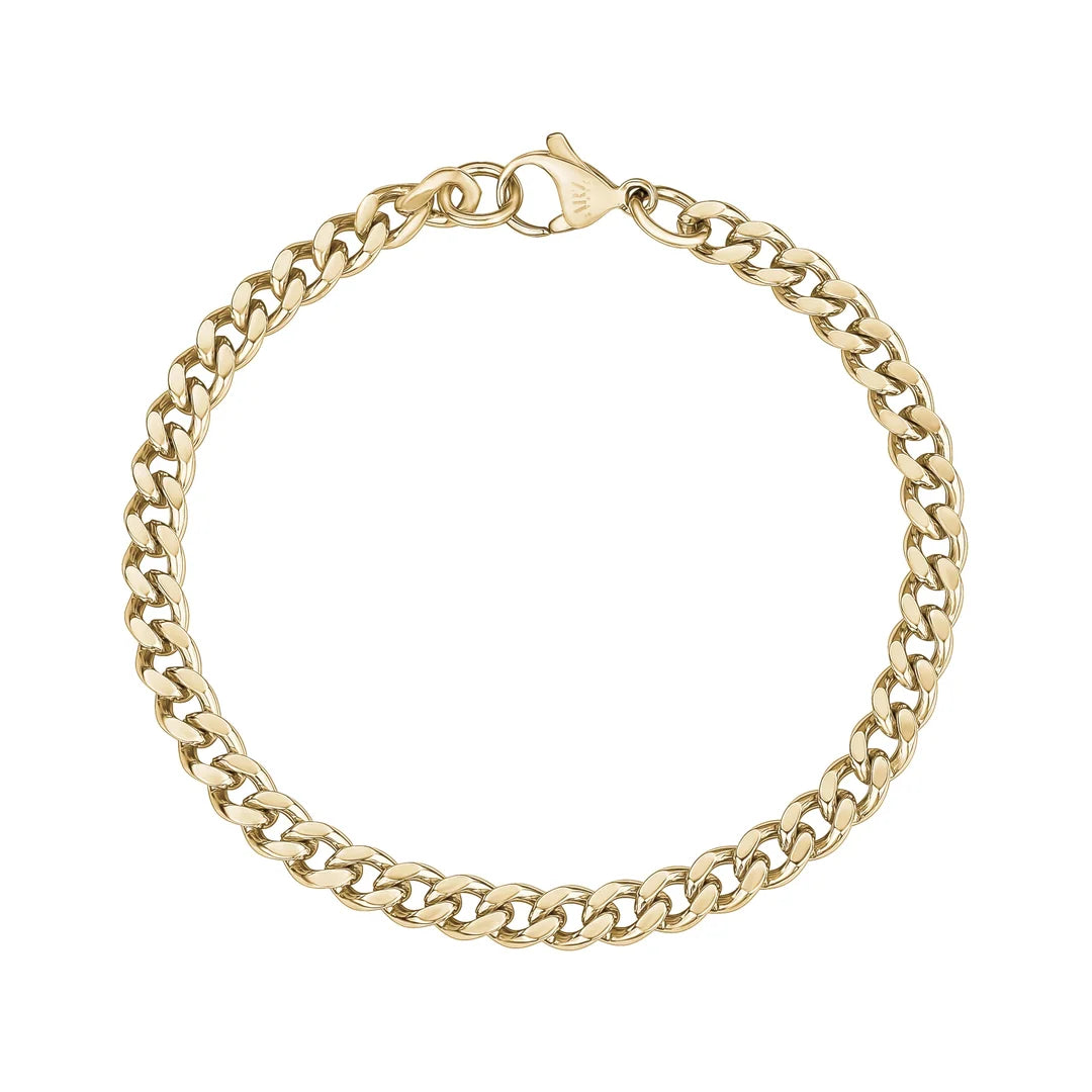 ARZ Bracelet - Curb Link 5mm 7.5" Gold