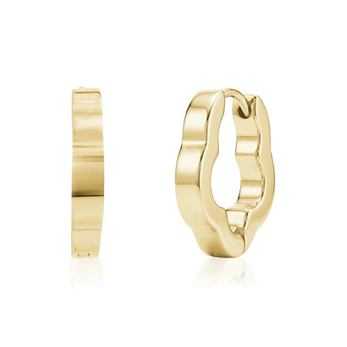 ARZ Earrings - Clover Shape Huggies Gold