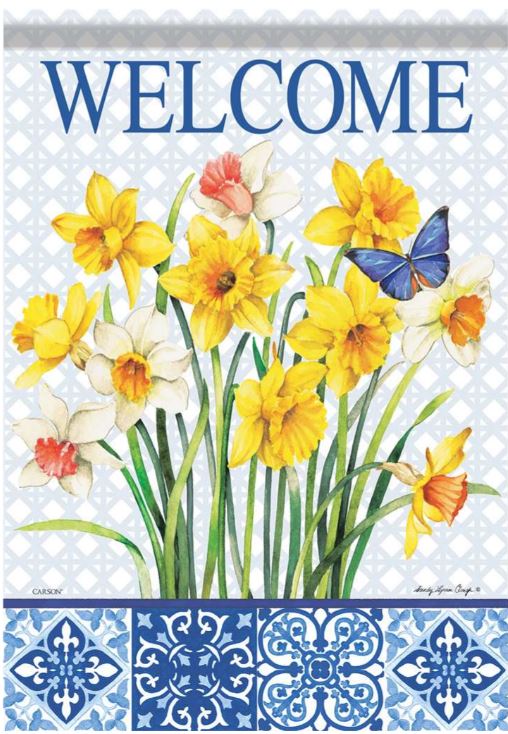 EB Large Flag - Daffodils Azulejo 54809