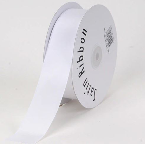 Single Face Satin Ribbon - White 206_1-001