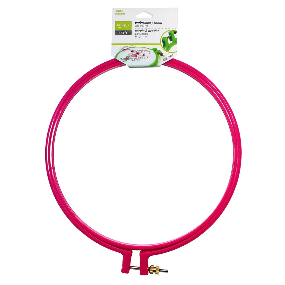 Unique Plastic Embroidery Hoop 8" Pink 8287304