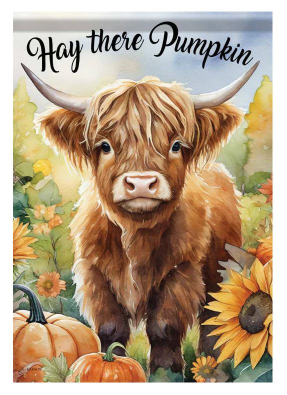 EB Lg Flag - Hey There Pumpkin (Cow)