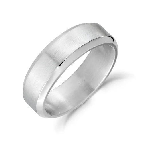 ARZ Ring - Steel W/Beveled Edge Sz 9