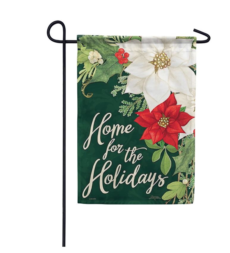 *EB Garden Flag - Poinsettia Holidays