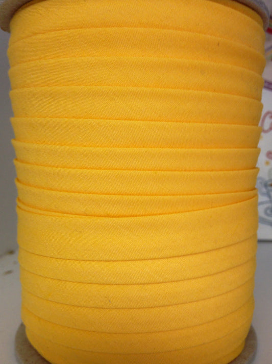 Polycotton Bias Tape Bright Yellow 72 - 13mm