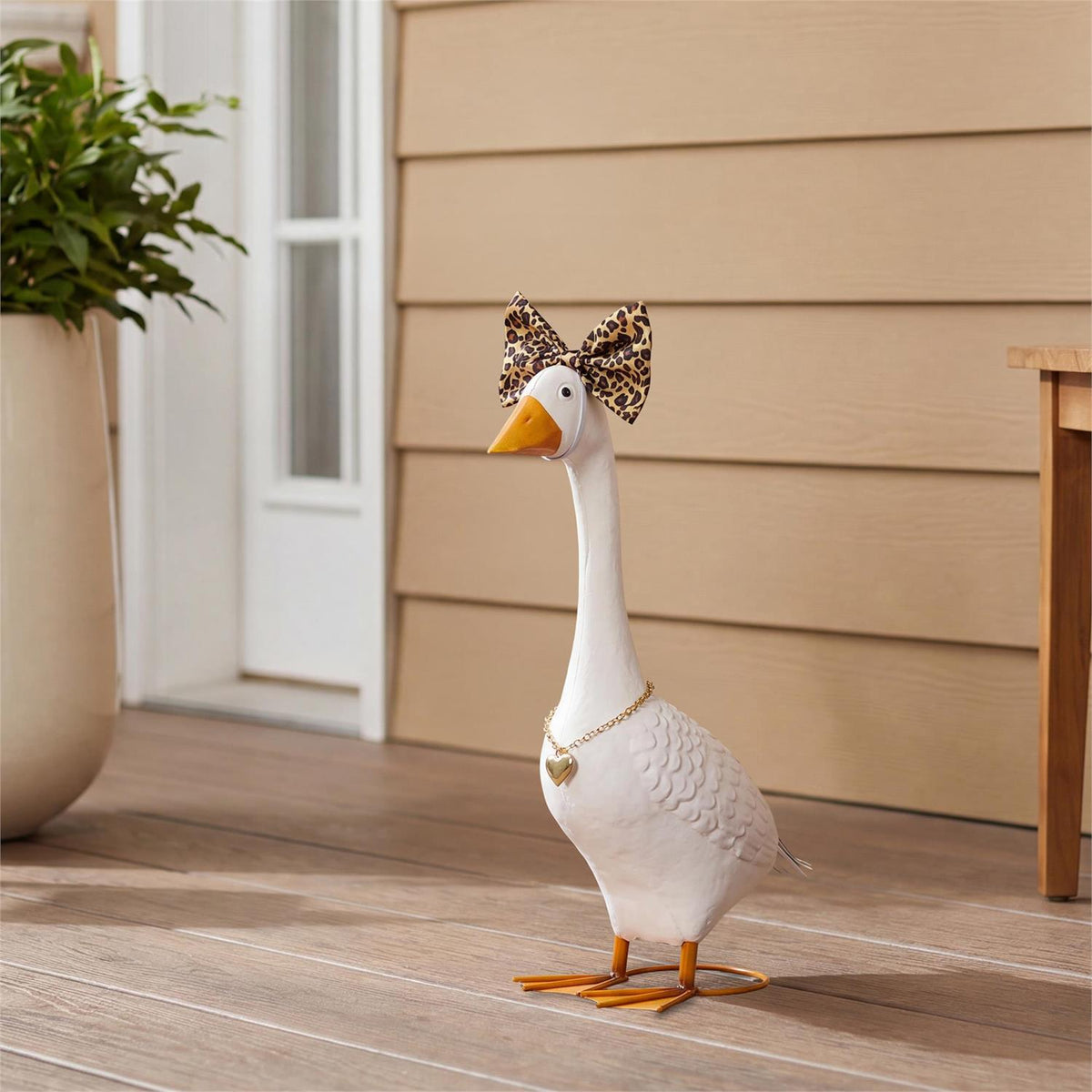 EE Porch Goose Accessory Set - Leopard Bow & Necklace
