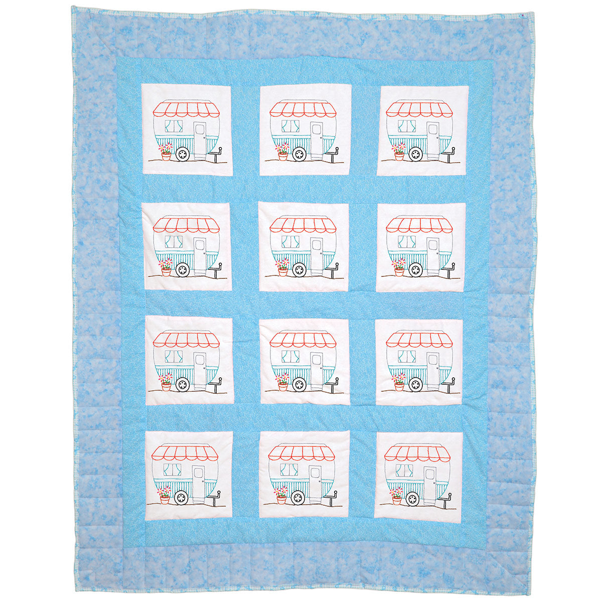 9" Quilt Block - Happy Camper 862