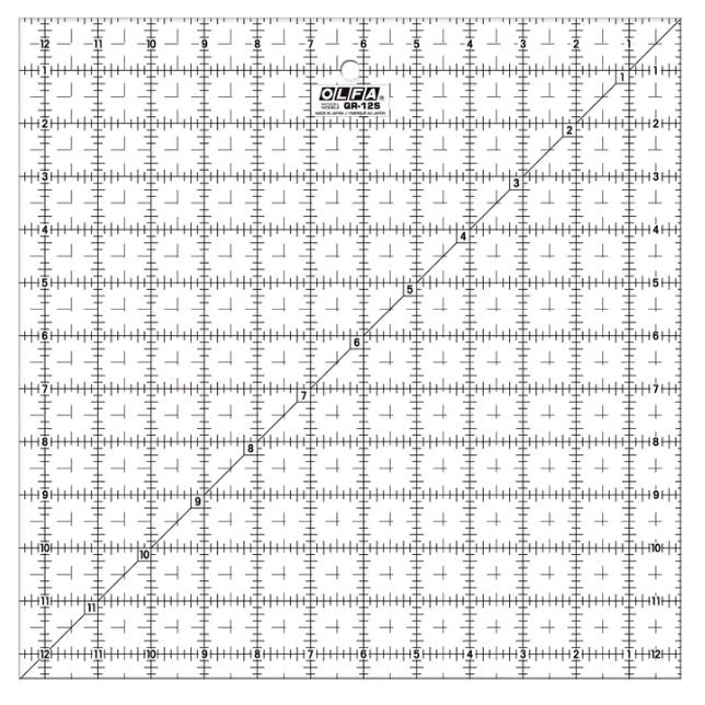 *Olfa FA Non Slip Acrylic Ruler - 12.5" x 12.5" QR-12S