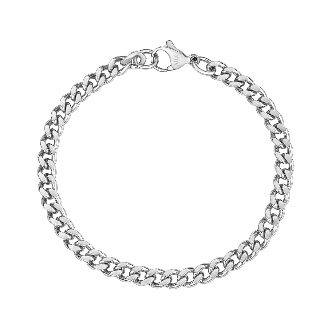 ARZ Bracelet - Curb Link 5mm 7" Silver