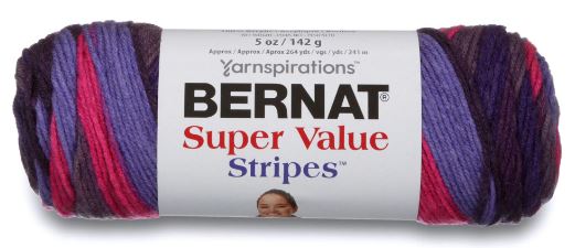 Bernat Super Value Stripes 142g - Wildberry 73008