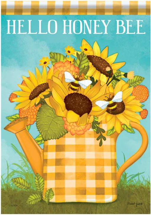 EB Garden Flag - Gingham Watering Can 53778