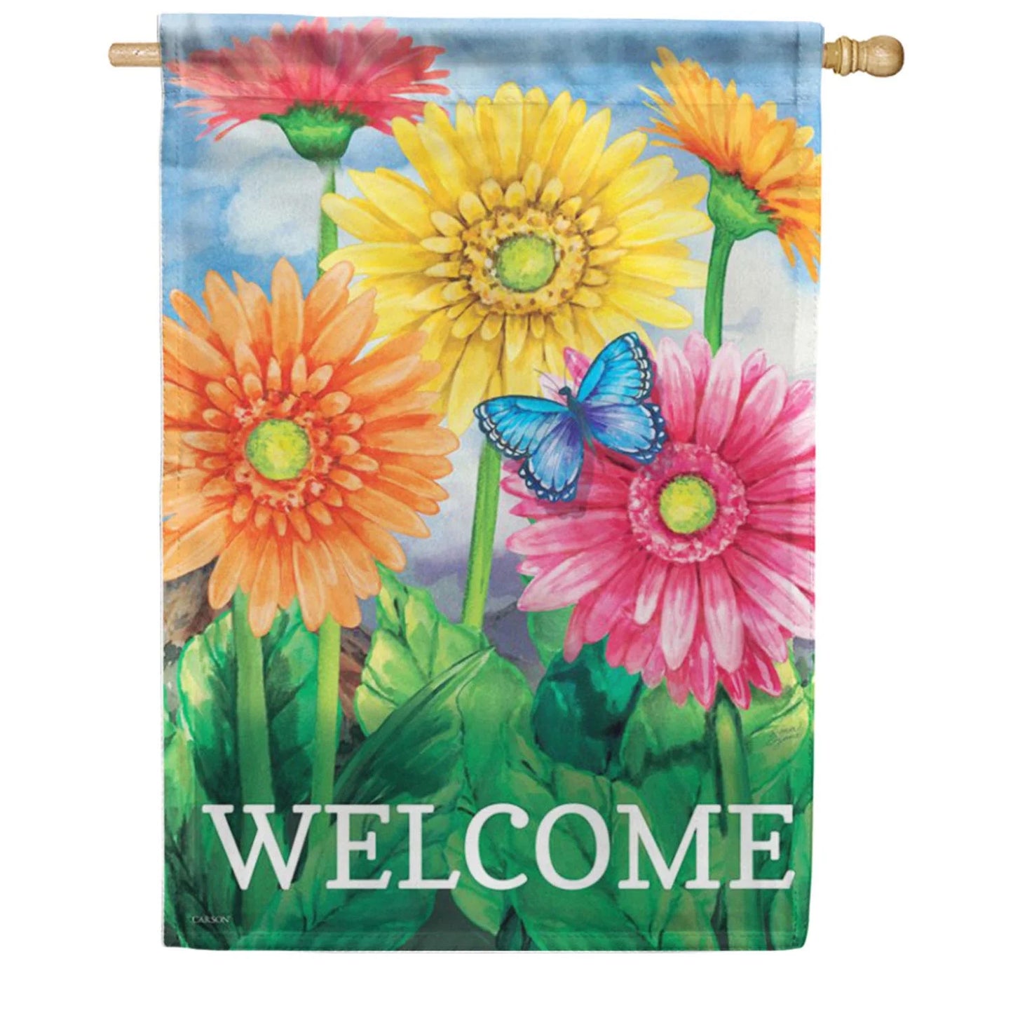 EB Lg Flag - Gerbera Welcome