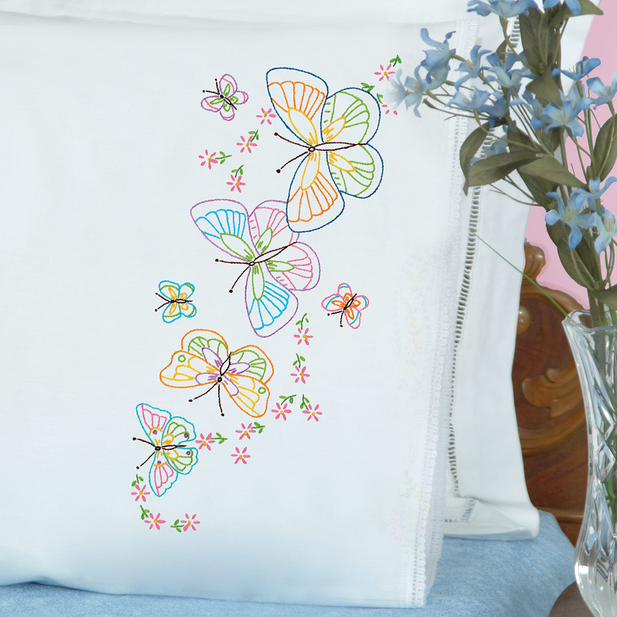 Pillow Cases Fluttering Butterflies