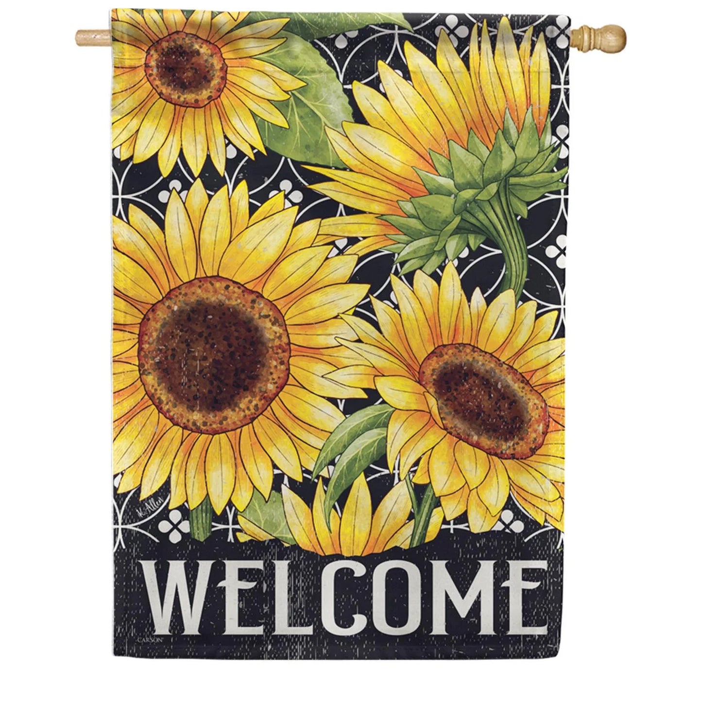 EB Lg Flag - Welcome Sunflowers