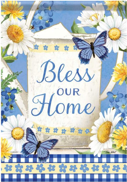 EB Large Flag - Blue Gingham Daisies 54788