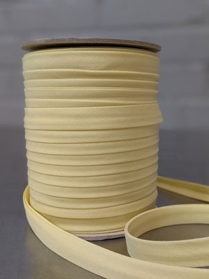 Polycotton Bias Tape Light Yellow 11 - 13mm