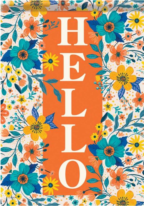 EB Large Flag - Floral Hello 54870