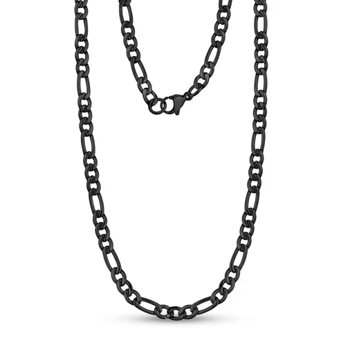 ARZ Necklace - Figaro Link 5mm 20" Black