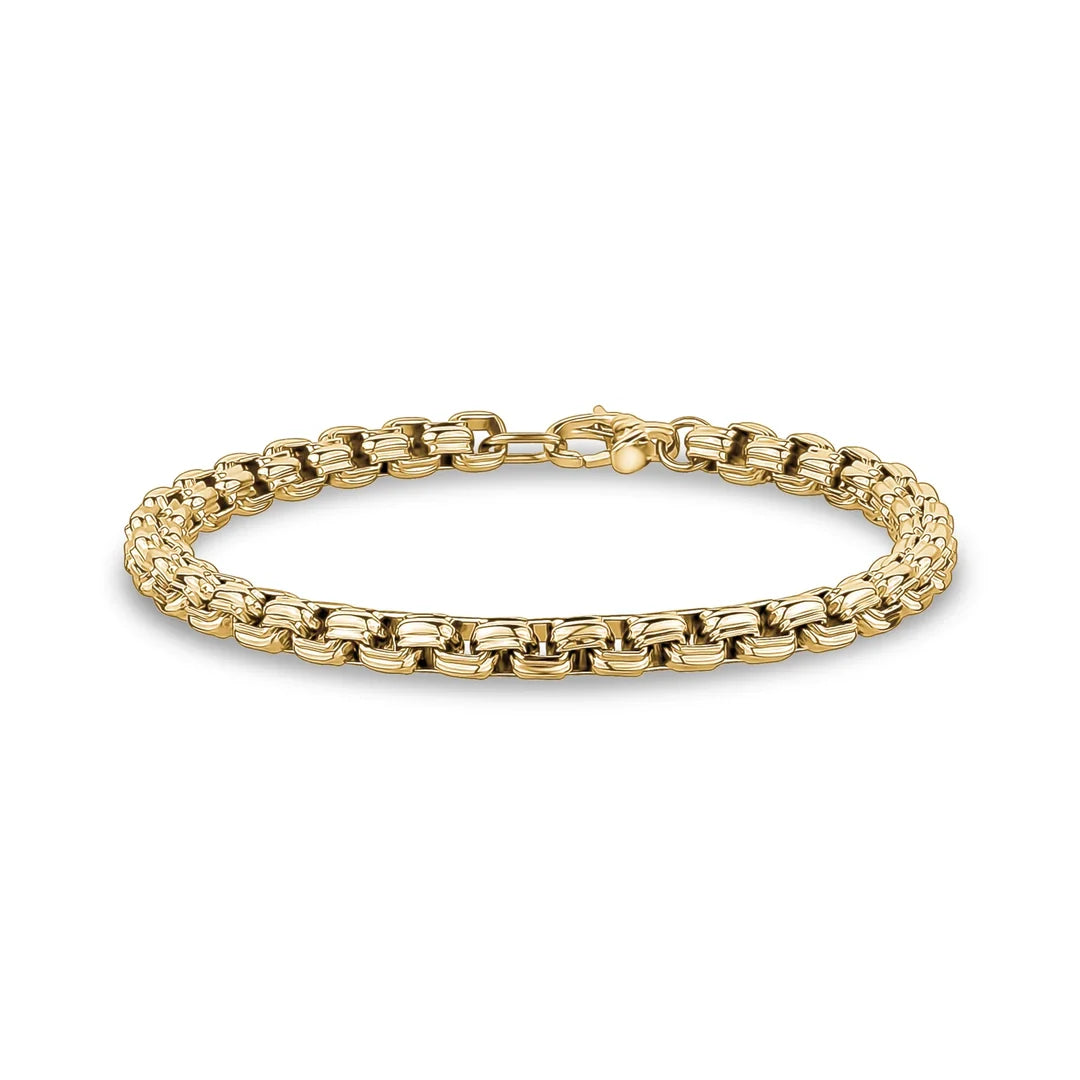 ARZ Bracelet - Gold Steel Round Box 6mm 8.5"