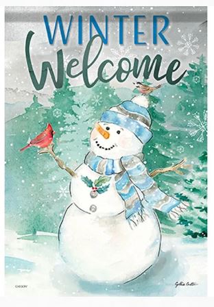 *EB Garden Flag - Watercolor Snowman