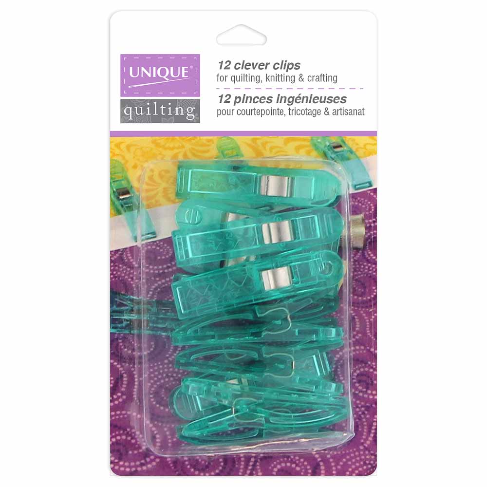 Unique Clever Clips L - Turquoise 12pc 3024033