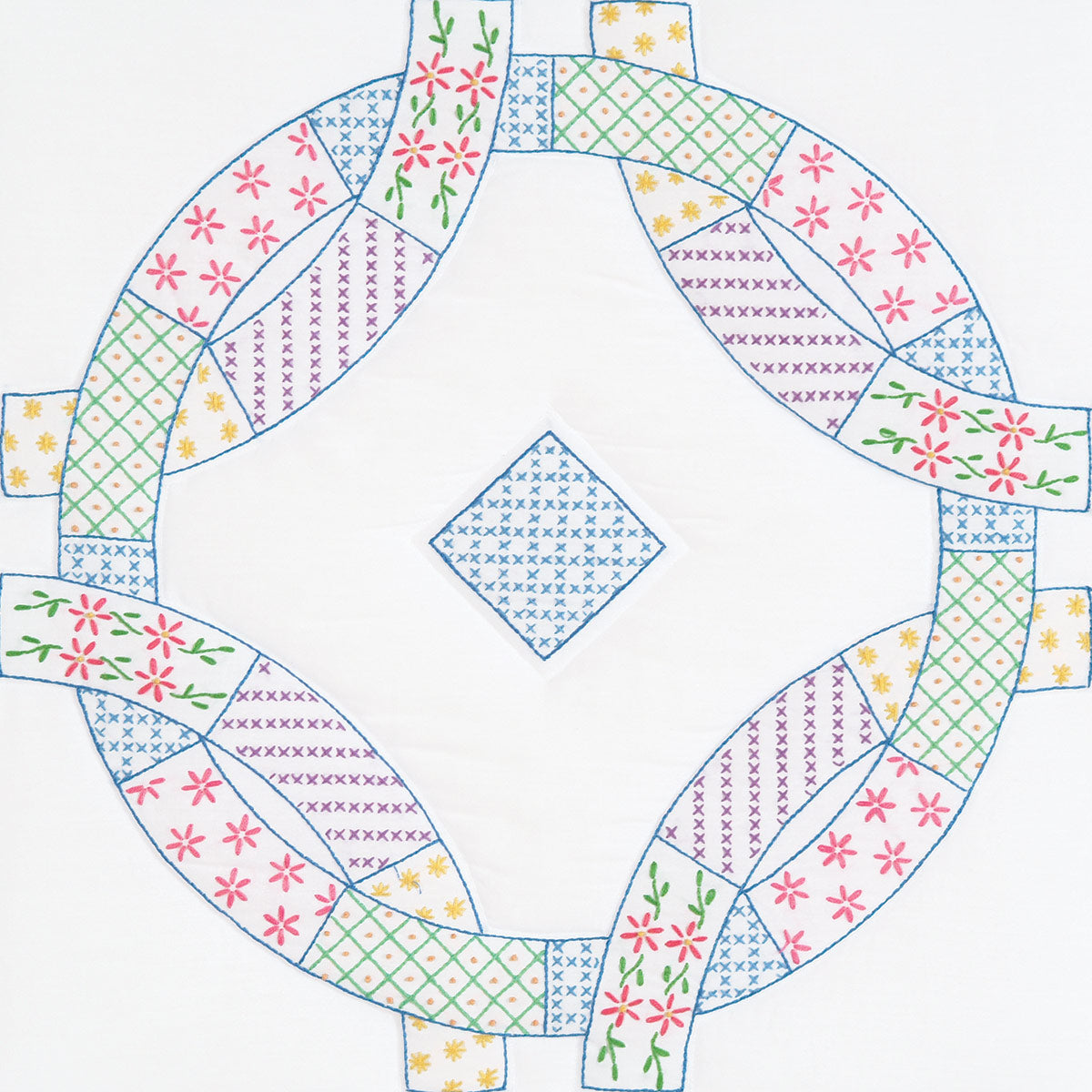 18" Quilt Block - Wedding Ring 382