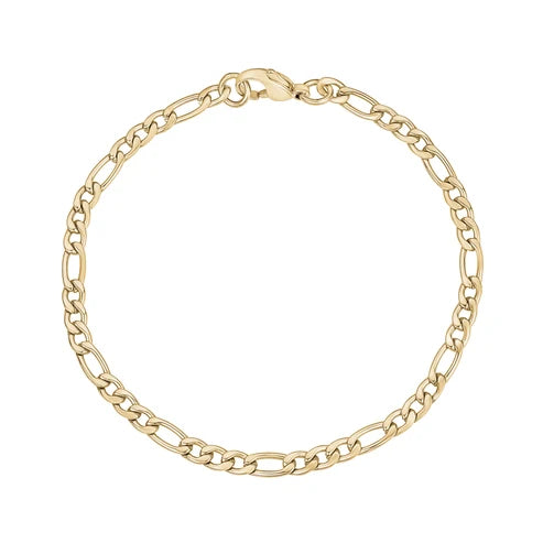 ARZ Bracelet - Figaro Link 3.5mm 7.5" Gold