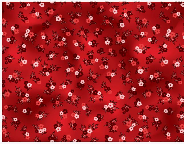 PM Printed 100% Cotton 44/45" - Daisy Floral Poppy