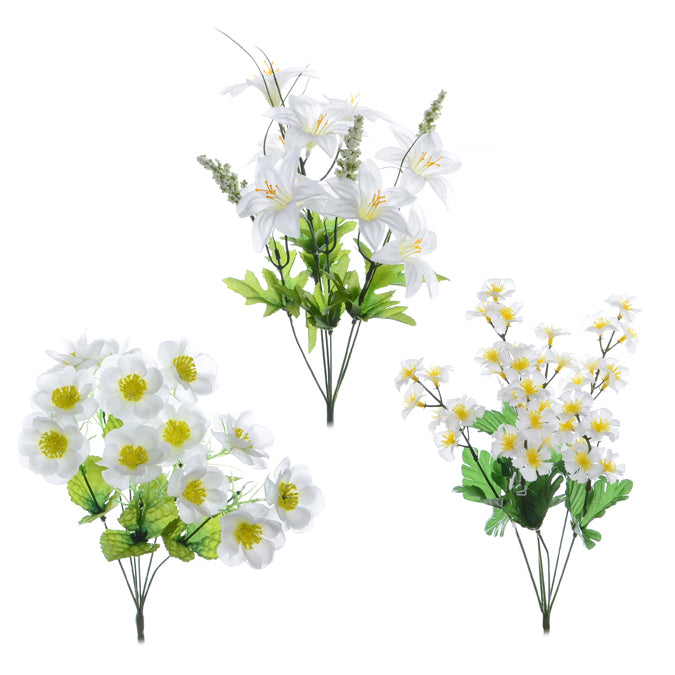 DD Flower Bush White 16"