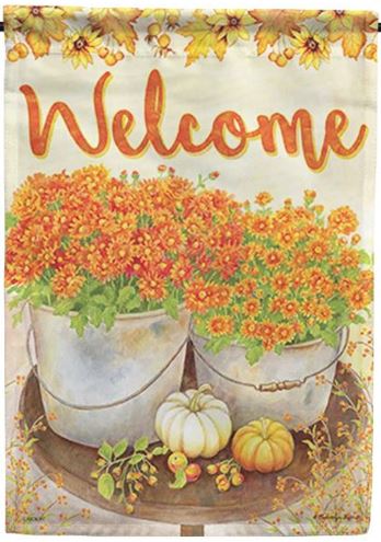 *EB Lg Flag - Mums & Pumpkins