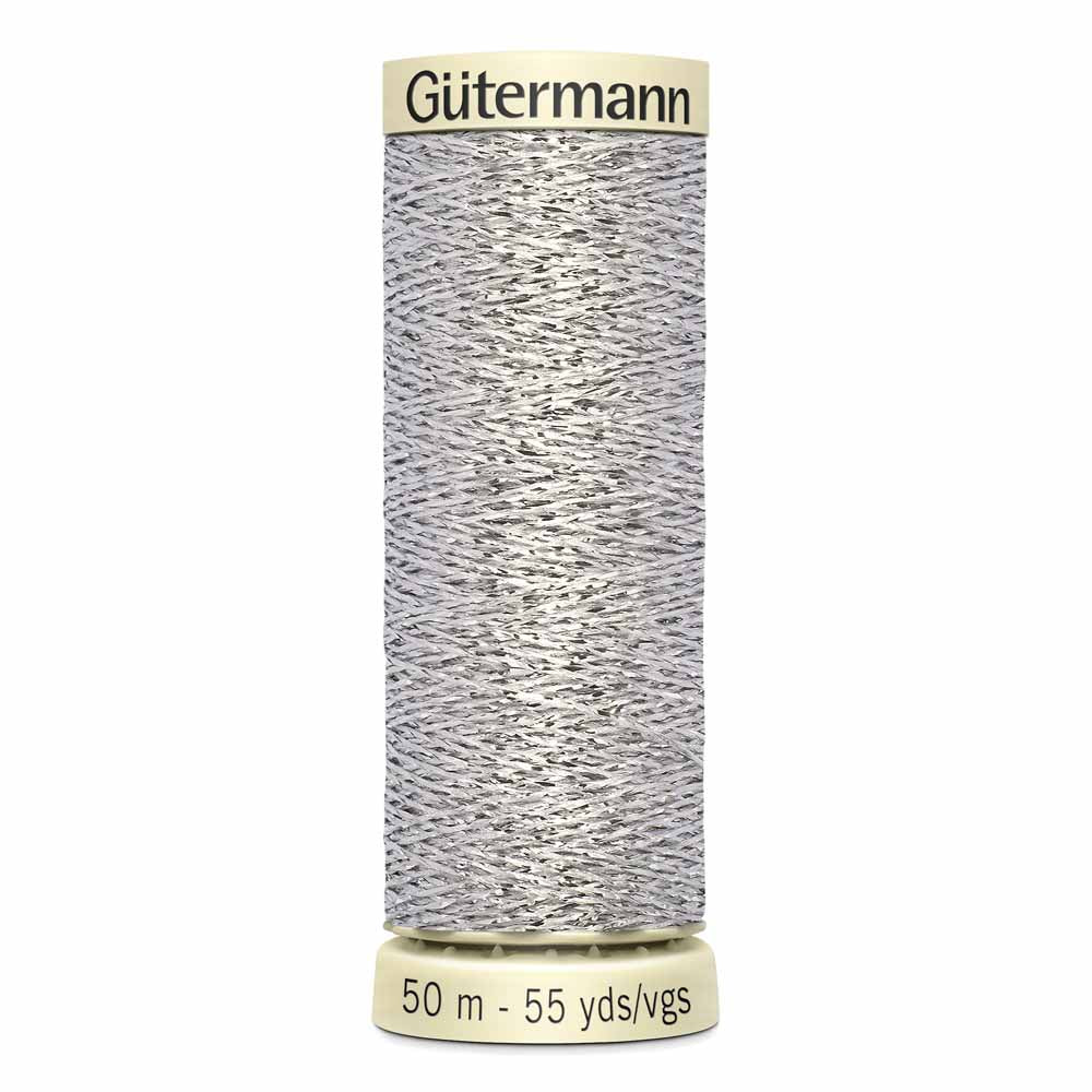 Gut Metallic Sparkle Thread 50m - Silver 0041