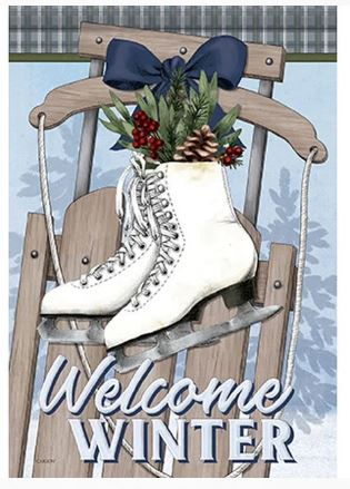 *EB Garden Flag - Skates For Winter