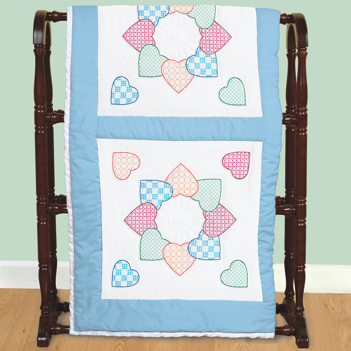 18" Quilt Block - Patchwork Hearts 511