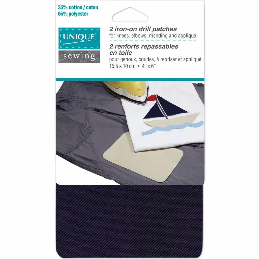 Unique Iron Patch Navy 2pk 3040108