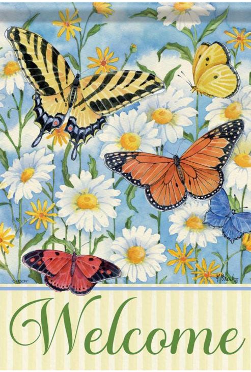 EB Garden Flag - B'Flies & Daisies 53791
