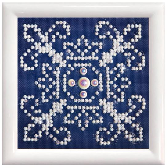 Diamond Dotz - White On Blue W/Frame DD1.003F