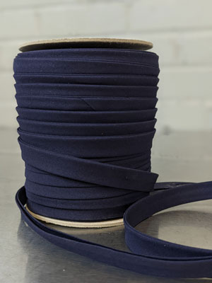 Poly Cotton Bias Tape Navy 13mm