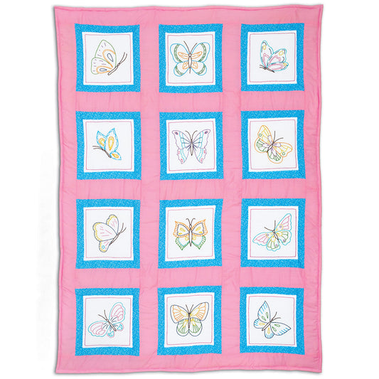 9" Theme Quilt Block - Butterflies 571
