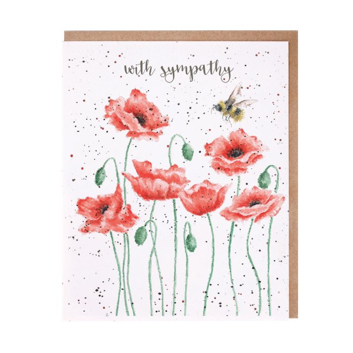 Wrendale Card - Poppies And Bee