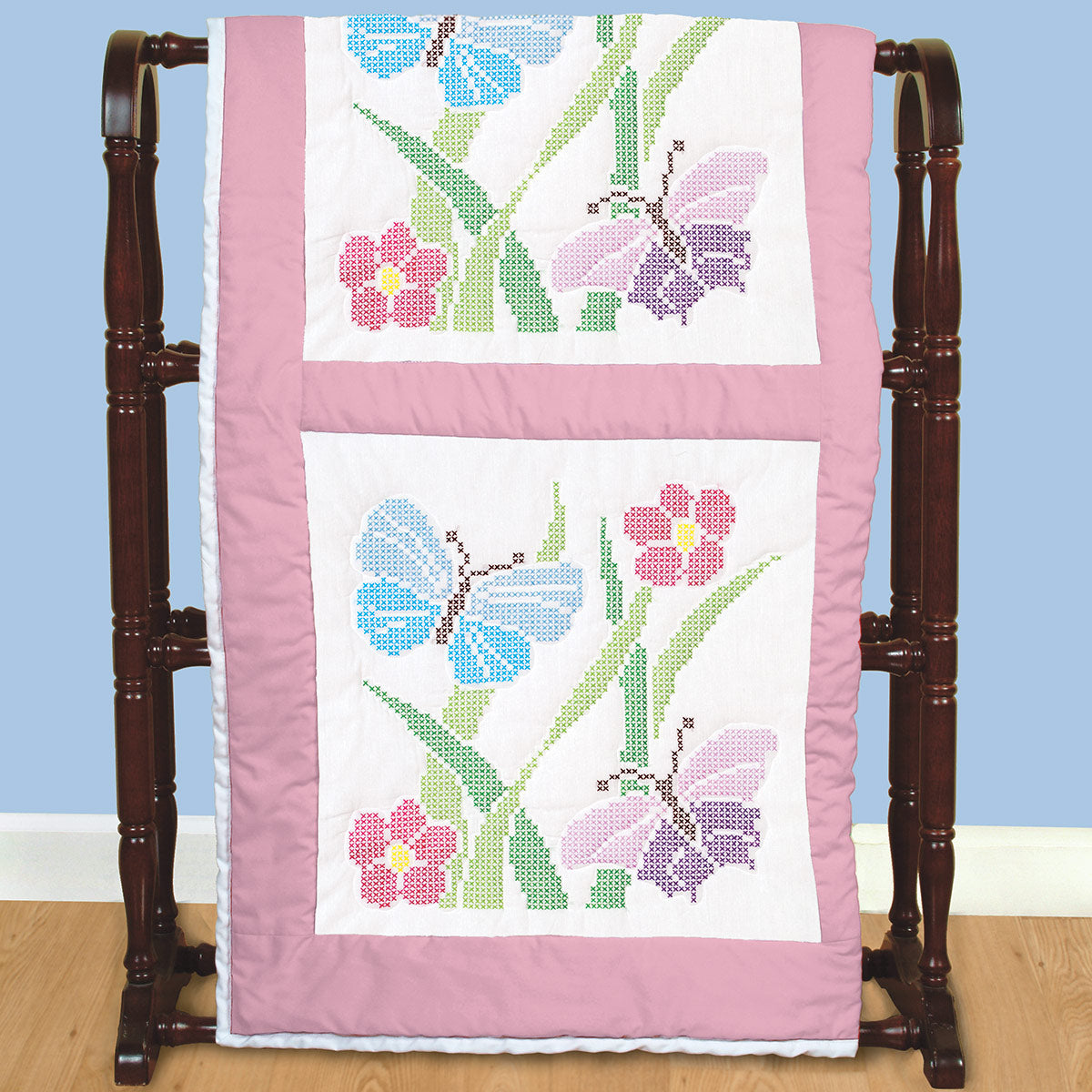 18" Quilt Block - Butterflies 638