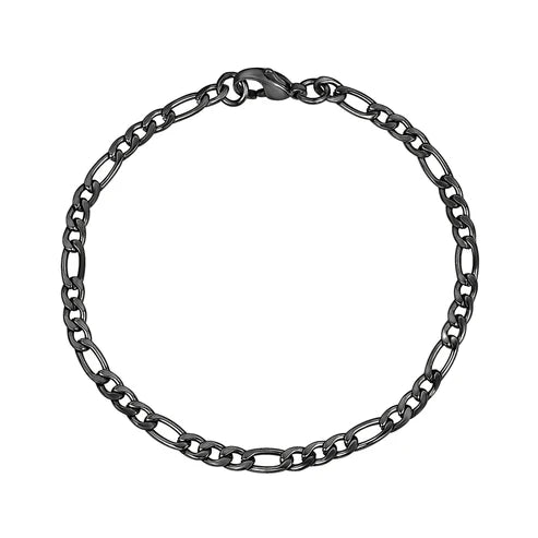ARZ Bracelet - Figaro Link 3.5mm 8" Black