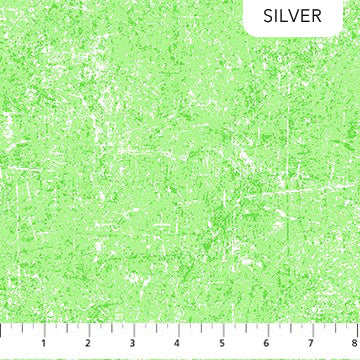 NC Printed Cotton - Light Green W/Dk Green/Silver