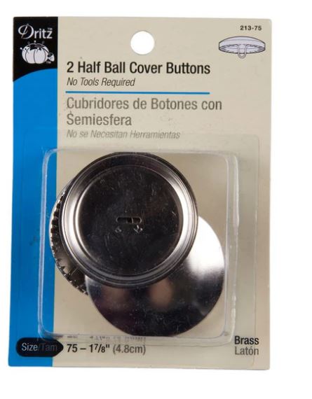Dritz 2 Half Ball Cover Button  1 7/8" 213-75