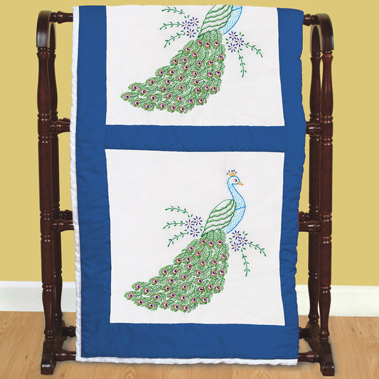 18" Quilt Block - Peacock 586