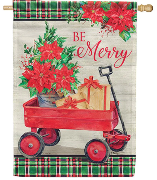 *EB Lg Flag - Christmas Wagon