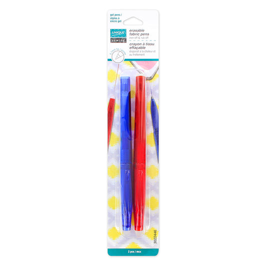Unique Erasable Fabric Pens Blue/Red 2pk 3022446
