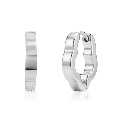 ARZ Earrings - Clover Shape Huggies Silver