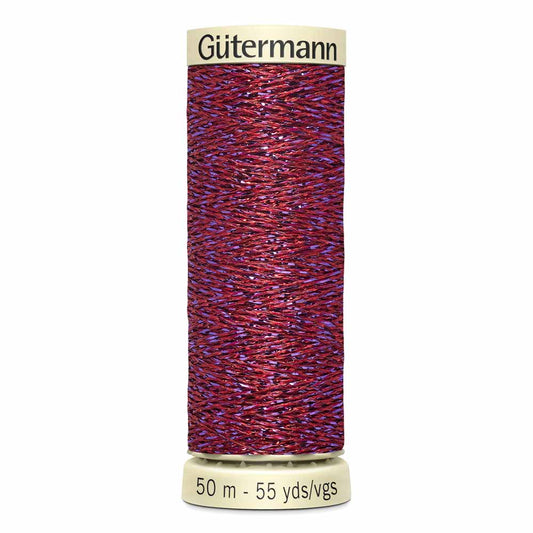 Gut Metallic Sparkle Thread 50m - Red/Purple 0247