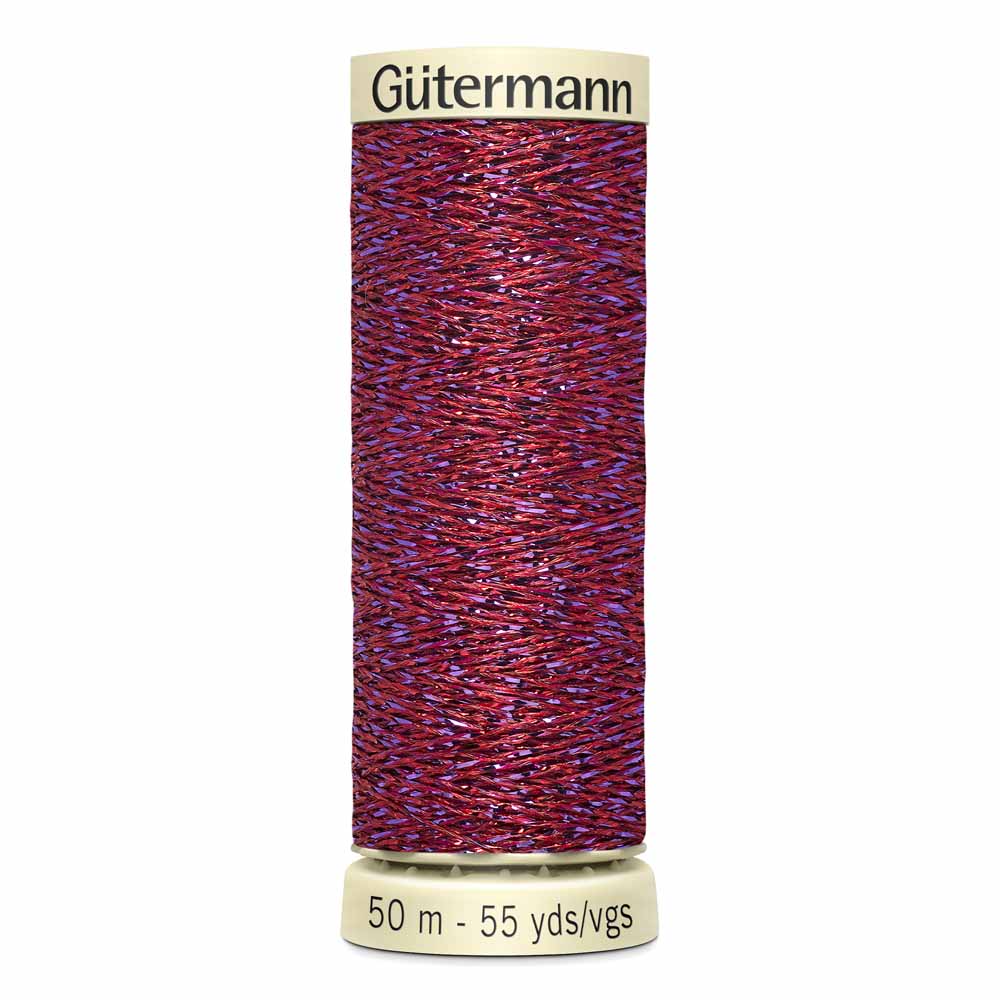 Gut Metallic Sparkle Thread 50m - Red/Purple 0247